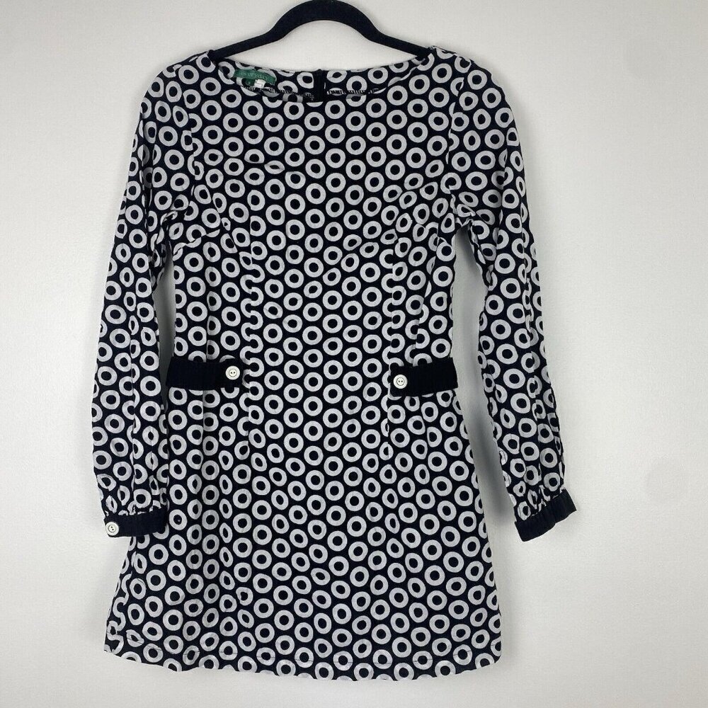 Vintage Everyday Women's Polka Dot Mod Dress Size M Black White 100% Cotton